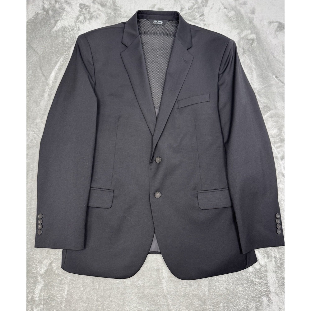 Jos A Bank Traveler Blazer Mens 46R‎ Black Wool Tech Jacket Sport Coat Stretch